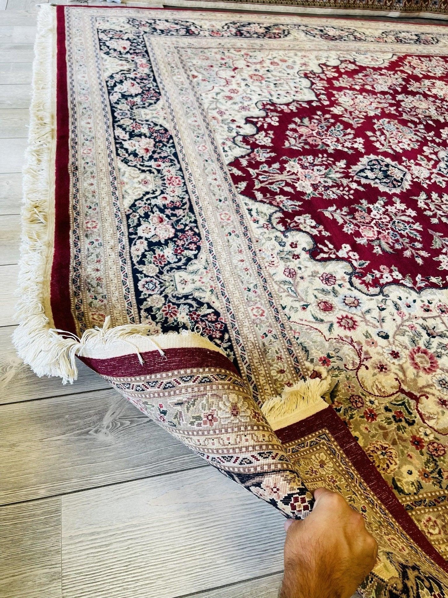 Exquisite Mint Hand-Knotted Peshawar Oriental Wool Rug – 9' x 12' - Nuvé