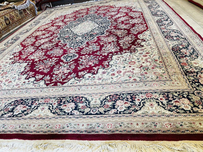 Exquisite Mint Hand-Knotted Peshawar Oriental Wool Rug – 9' x 12' - Nuvé