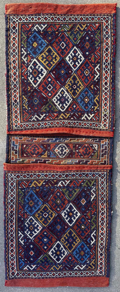 Exquisite Persian Qashqai Nomadic Vintage Khorjin ‘Saddle bag’ - Nuvé