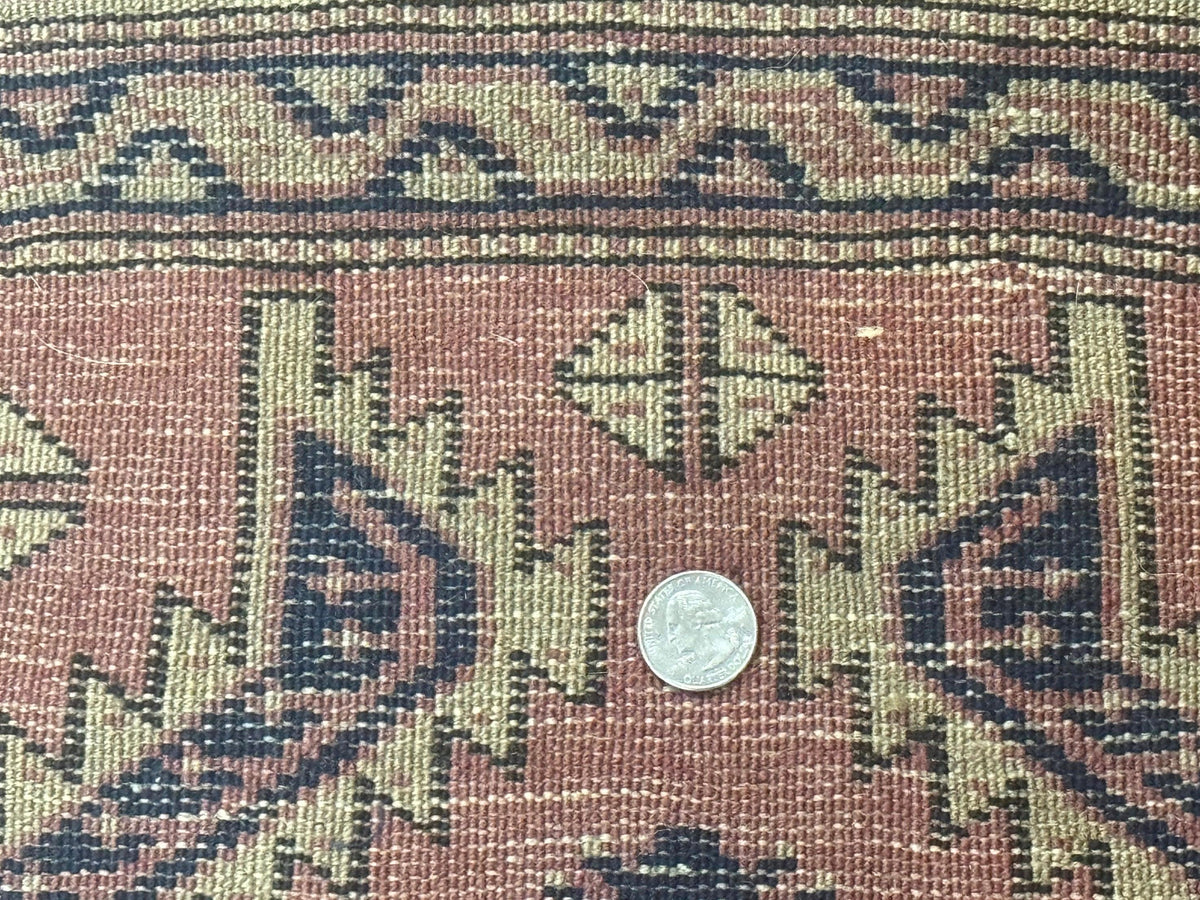 Antique Turkish Sparta Rug 3x6, Geometric Caucasian Kazak Pattern, Handmade