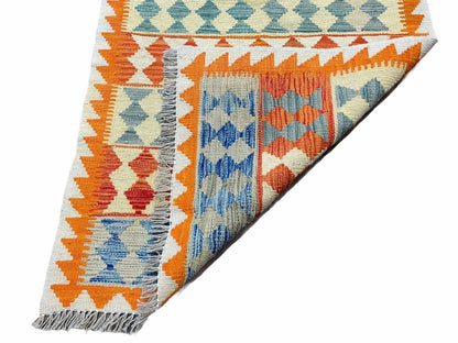 Small Chobi Kilim Rug 3x4 Colorful Diamond Kilim Small Turkish Multicolor Kilim with Diamond Pattern Wool Flatweave Nice - Nuvé