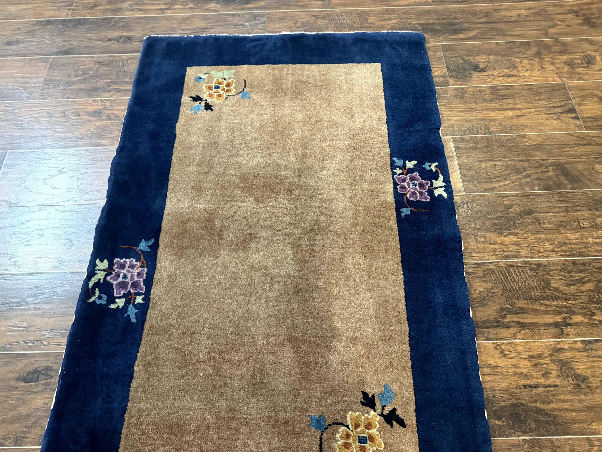 Chinese Rug 3x5, Antique Peking Art Deco Carpet, Simple Design - Nuvé