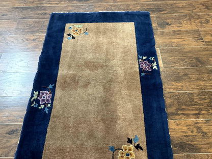 Chinese Rug 3x5, Antique Peking Art Deco Carpet, Simple Design - Nuvé