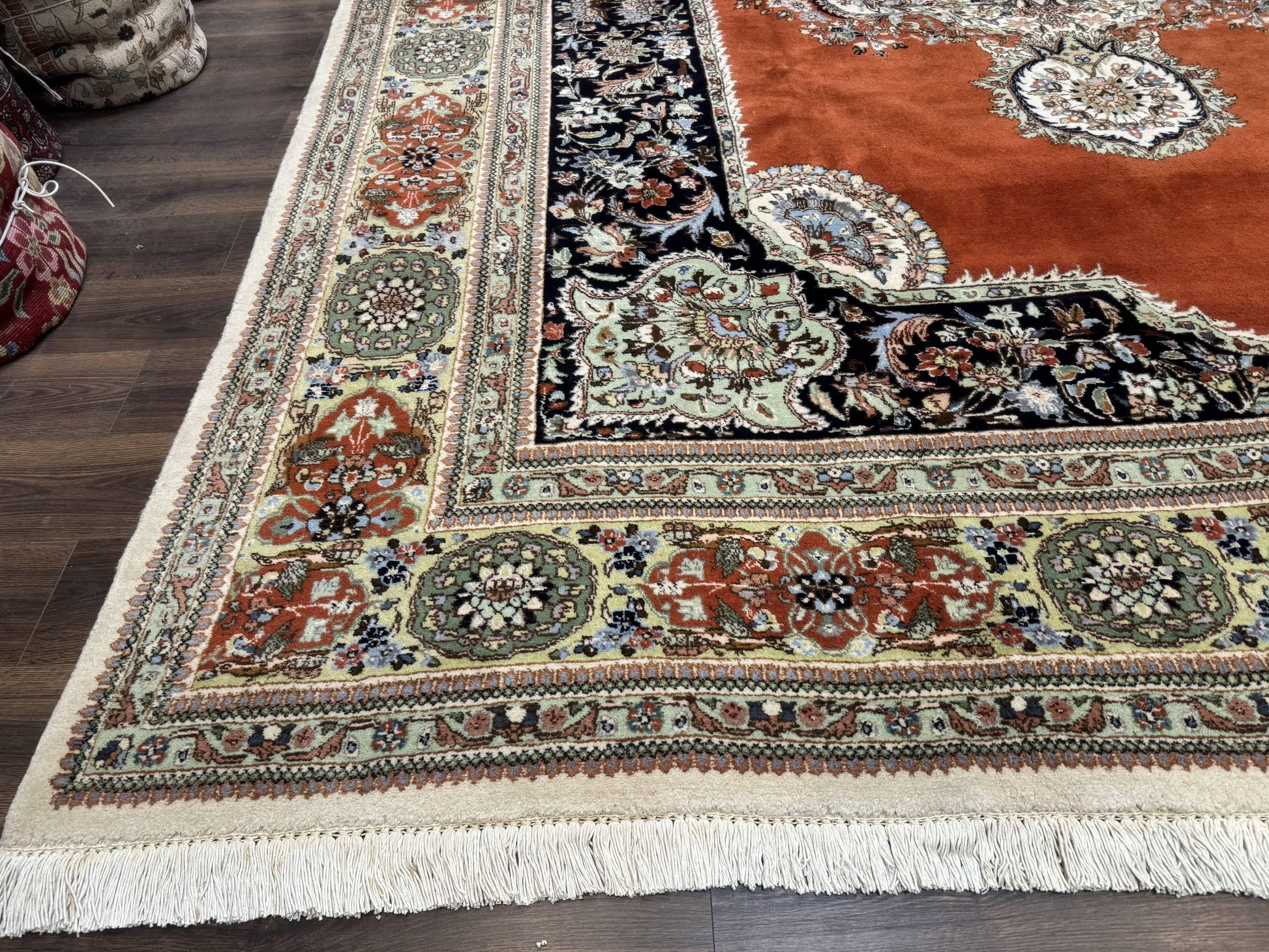 Persian Rug 11x13, Semi Open Field, Soft Wool Pile, Vintage Persian Carpet, Persian Tabriz Tabatabai - Nuvé