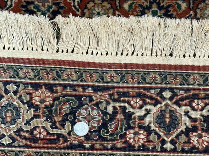 Indo Persian Bijar Rug 3x5, Red and Navy Blue, Allover Pattern, Fine Hand Knotted Wool Carpet - Nuvé