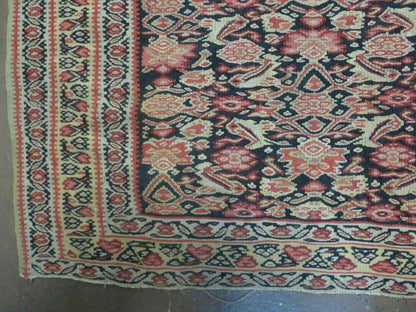 4' X7' Antique Handmade Turkish Wool Kilim Soumak Flat Weave Rug Tribal Organic