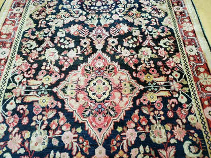 4' X 6' Antique Handmade India Floral Oriental Wool Rug Carpet Organic Blue - Nuvé