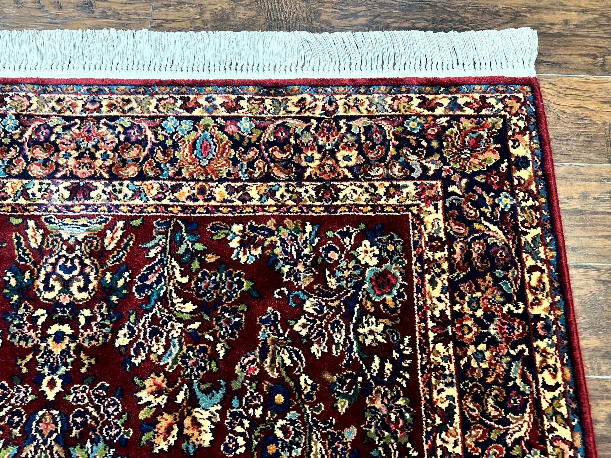 Karastan Rug 5.9 x 9 Red Sarouk Rug #785, Karastan Wool Rug, Karastan Carpet, Original 700 Series Vintage Karastan Oriental Rug Discontinued - Nuvé