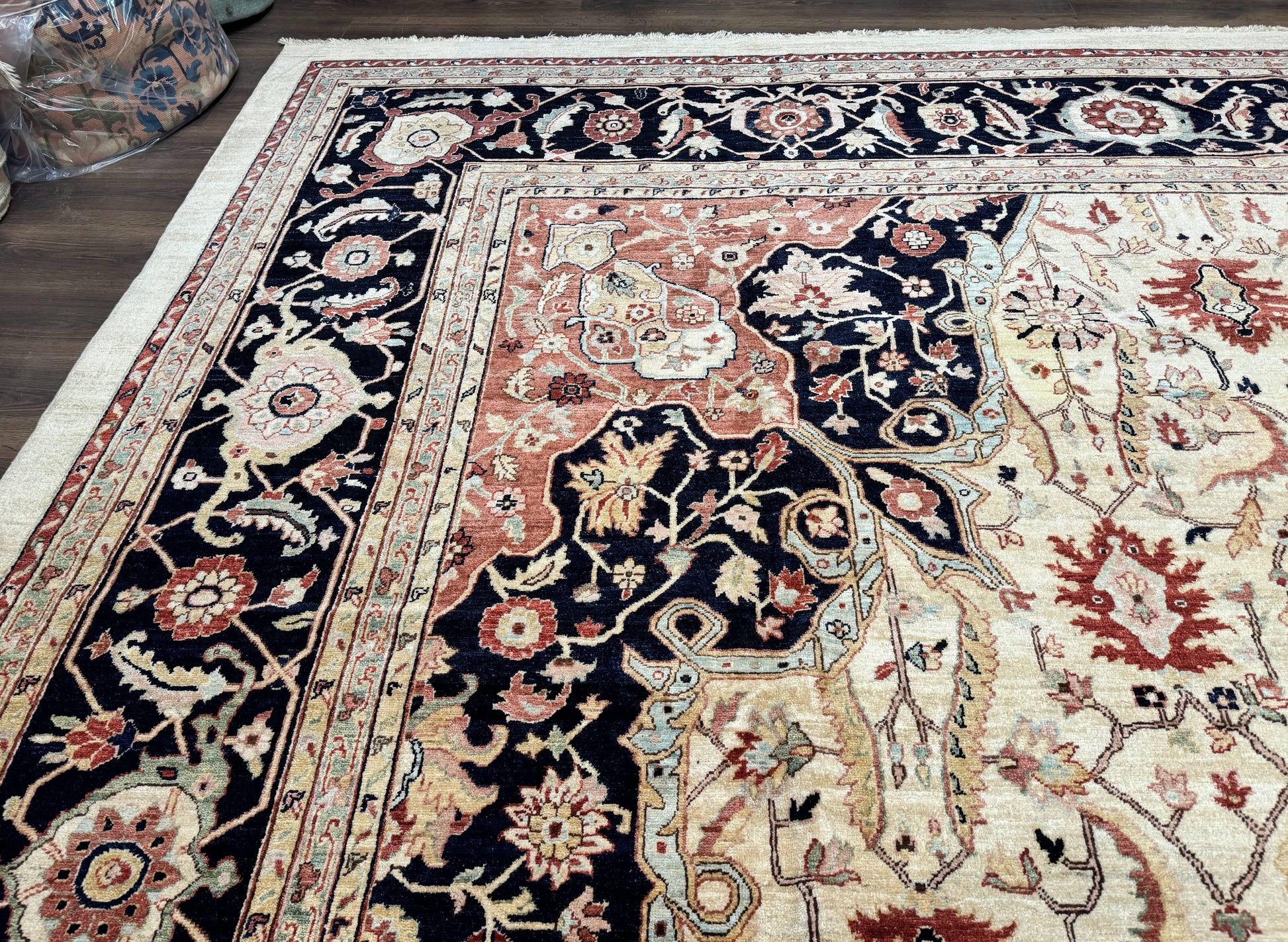 Large Palace Sized Stark Carpet 13x19, Traditional Wool Handmade Rug, Beige - Nuvé