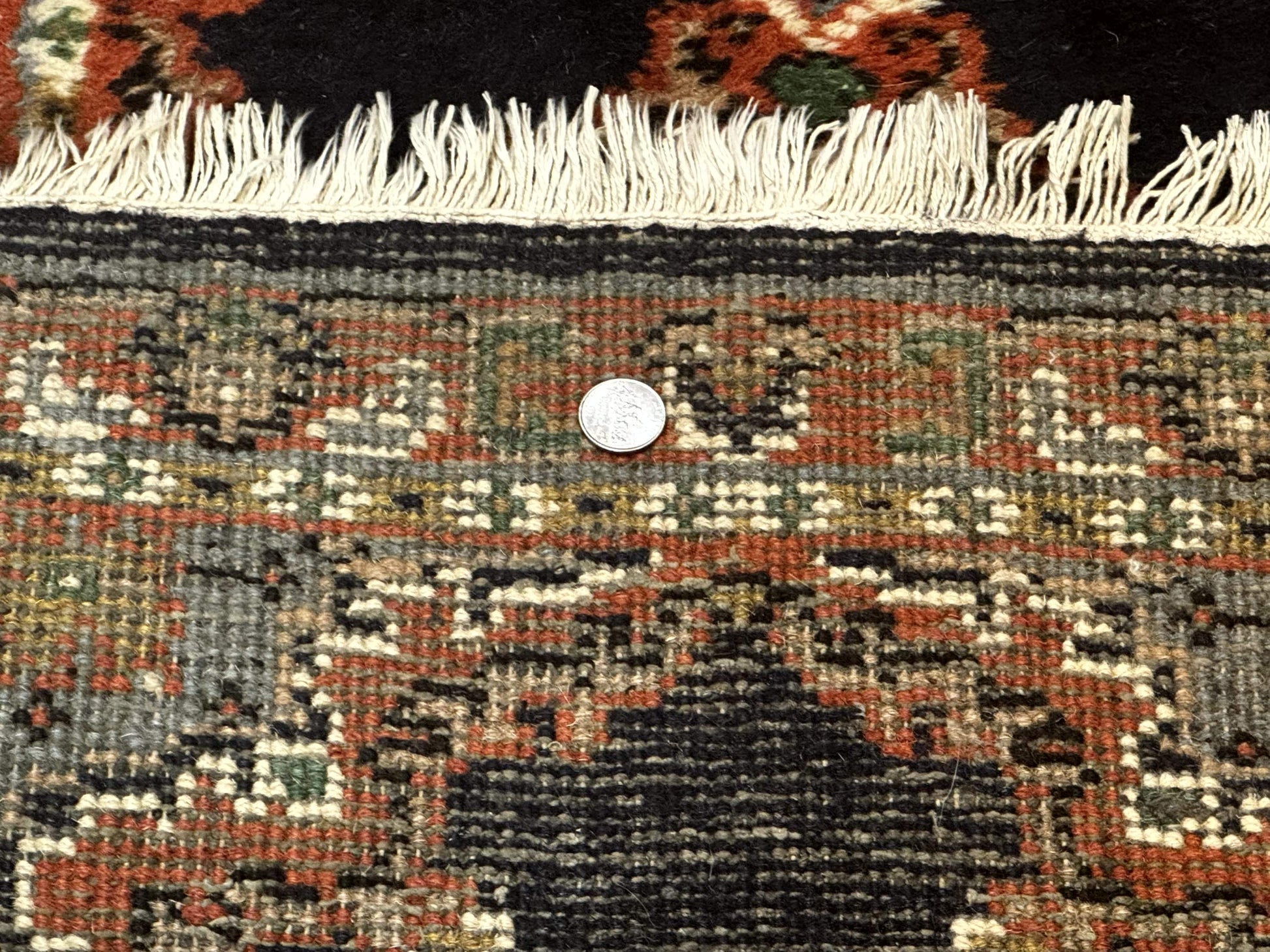 Small Indo Persian Rug 2x3, Navy Blue & Terracotta, Wool, Handmade - Nuvé