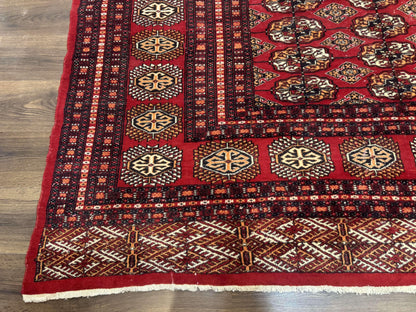 Bokhara Rug 9x12, Red Turkoman Rug, Pakistani Rug, Tribal Carpet, Wool Rug, Red Rug - Nuvé