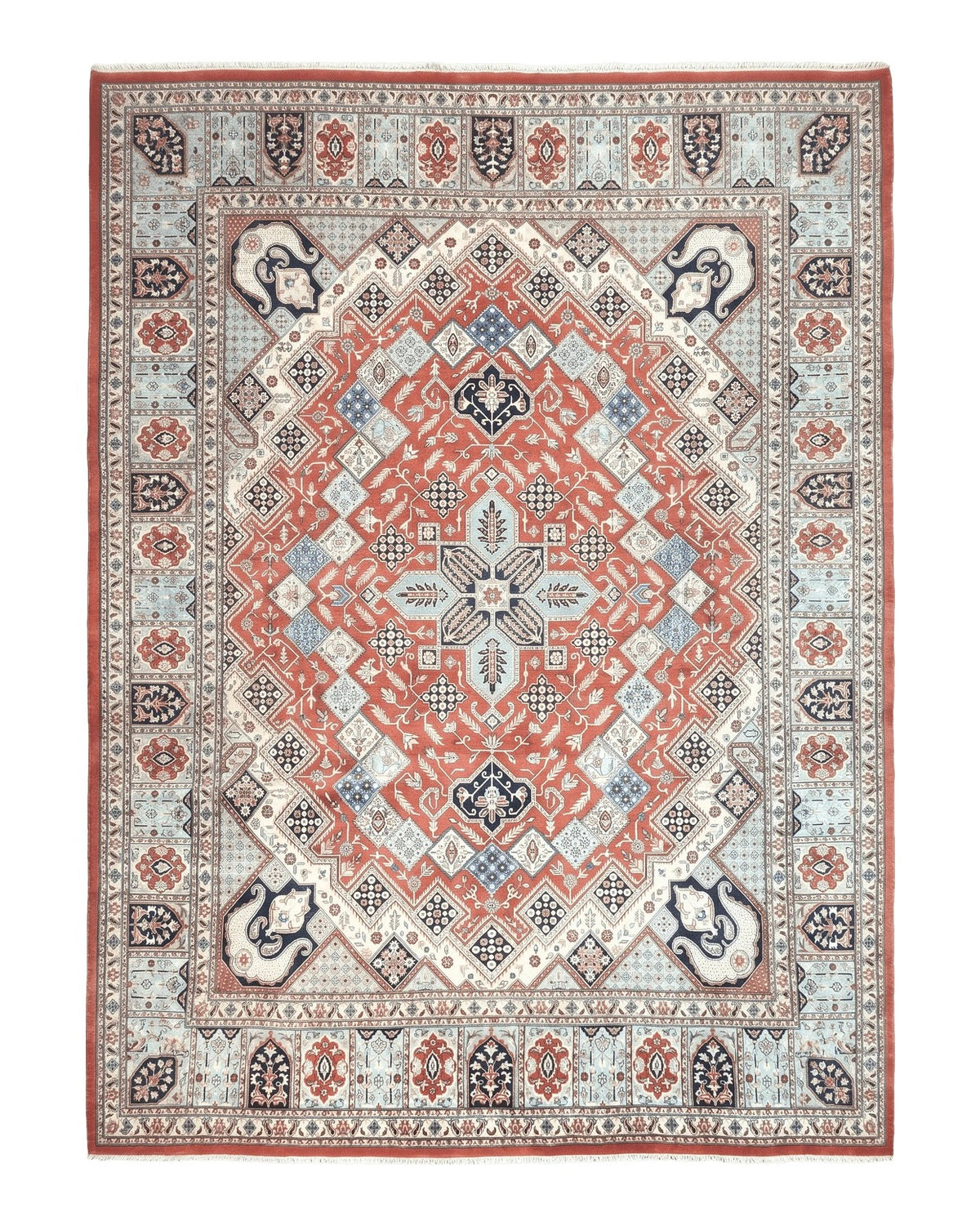8 x11 Top Quality Veg Dye Turkish Carpet Decorative Handmade Geometric Area Rug