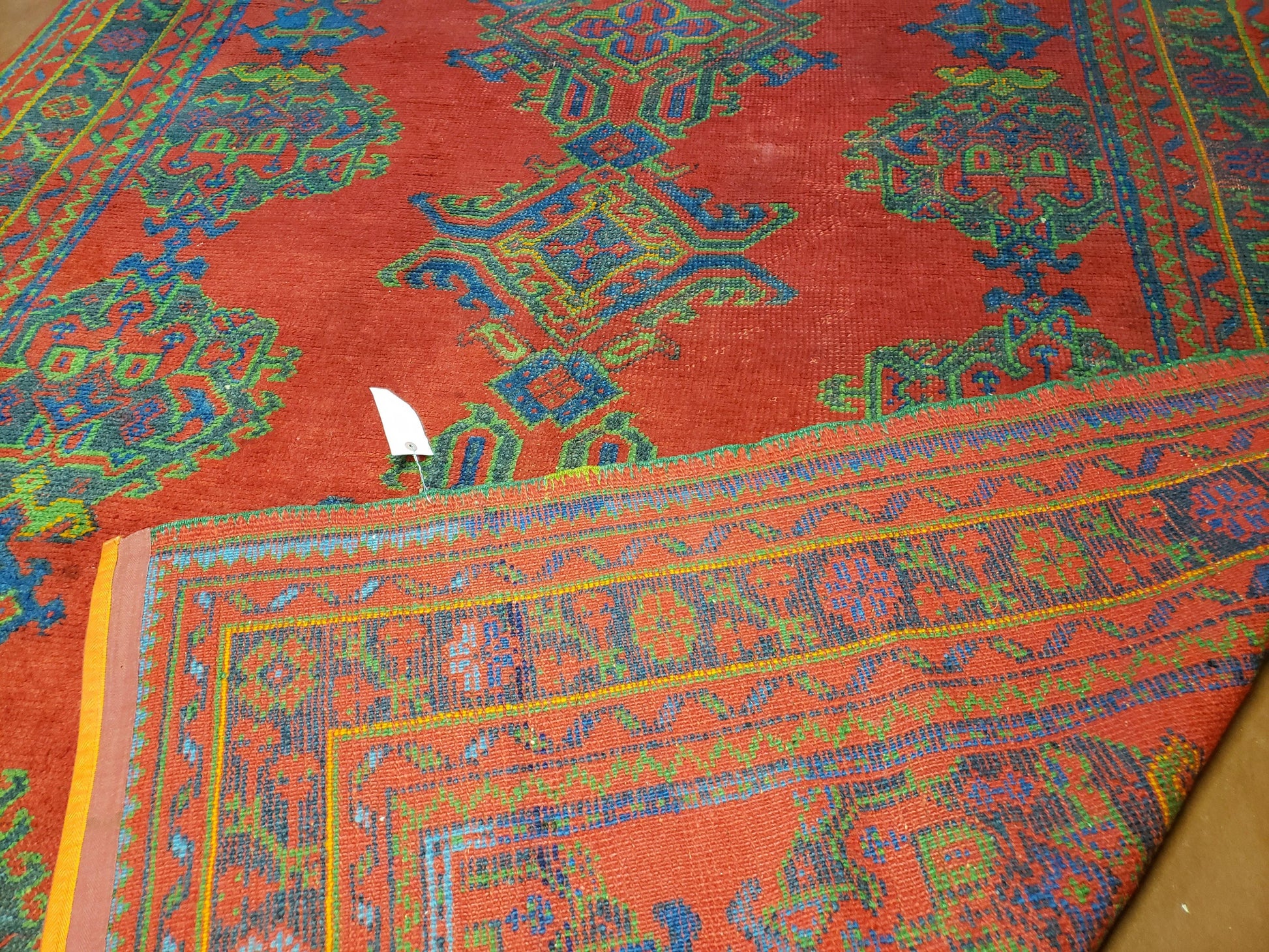 7x11 Turkish Oushak Rug, Vintage Red & Blue Oriental Carpet, Hand Knotted Wool Area Rug 7 x 11, Turkish Sparta Rug, Antique Turkish Rug Nice - Nuvé