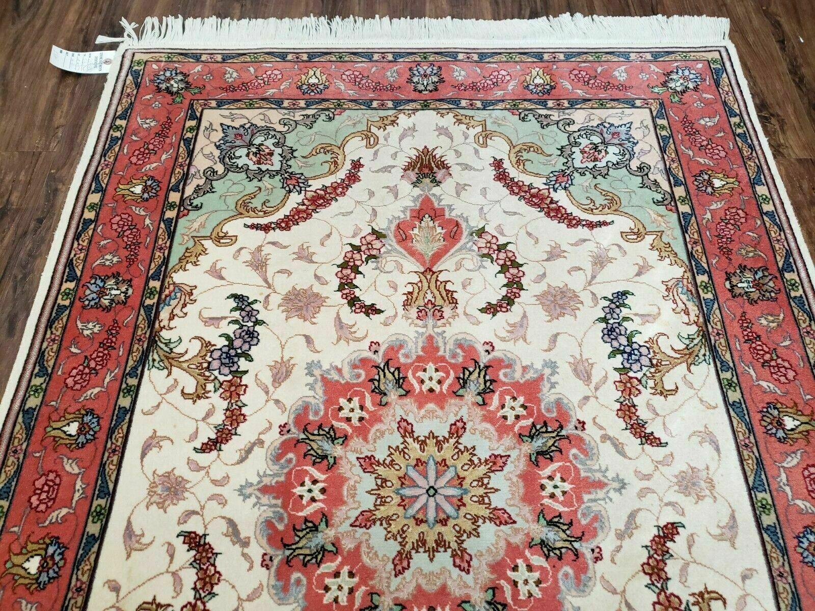 3' 4" X 5' Vintage Handmade Ultra Fine Floral Oriental Turkish Rug Carpet Wow - Nuvé