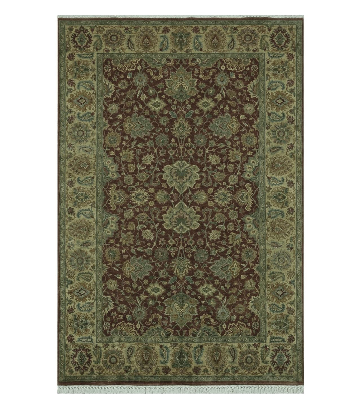6' X 9' Handmade India Floral Oriental Wool Rug Carpet Tea Wash Red Hand Knotted