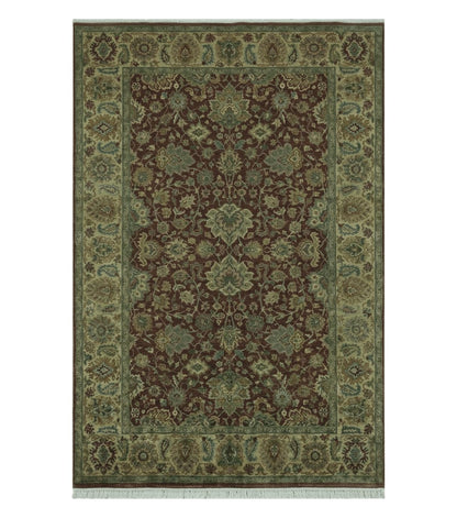 6' X 9' Handmade India Floral Oriental Wool Rug Carpet Tea Wash Red Hand Knotted