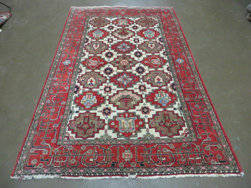 4' X 6' Antique Handmade Turkish Anatolian Wool Rug Vegetable Dyes - Nuvé