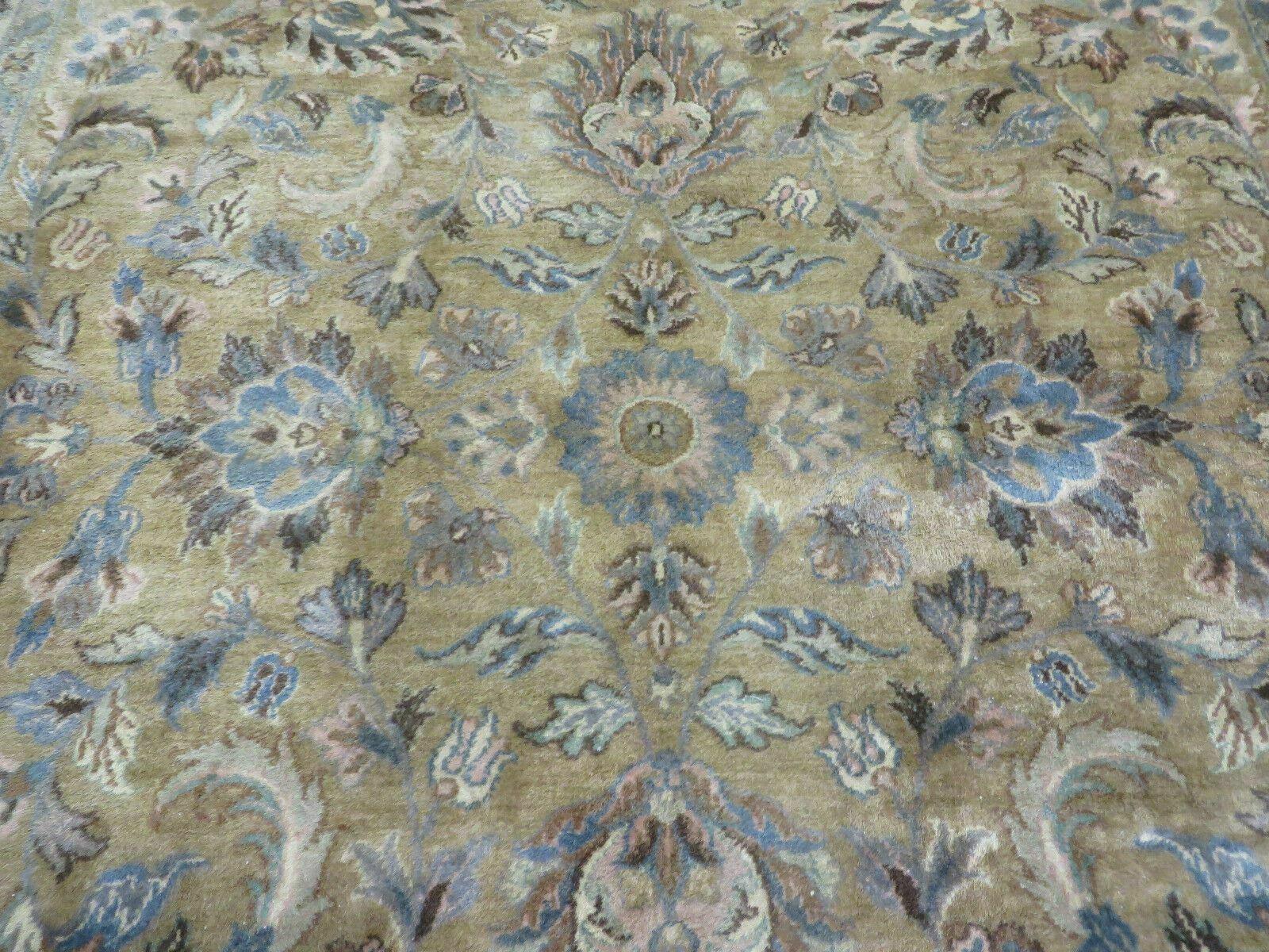 5' 6" X 9' Vintage Handmade Jaipur Indian Floral Oriental Wool Rug Veg Dyes - Nuvé
