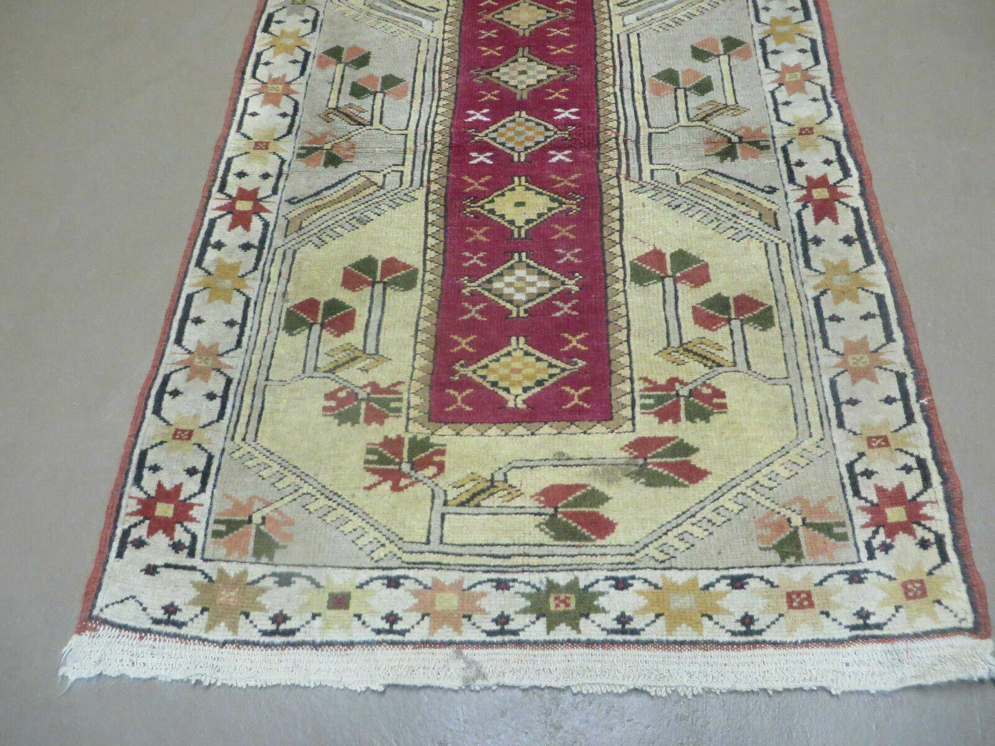 3' X 5' Vintage Handmade Turkish Turkey Oushak MILAS Wool Accent Rug Carpet Nice - Nuvé