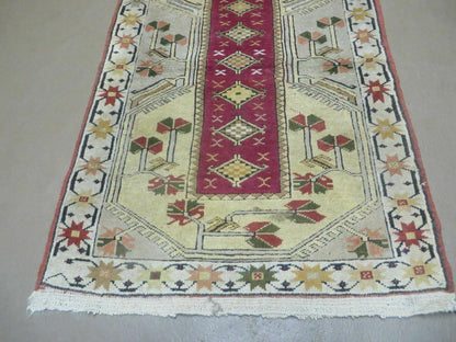 3' X 5' Vintage Handmade Turkish Turkey Oushak MILAS Wool Accent Rug Carpet Nice - Nuvé