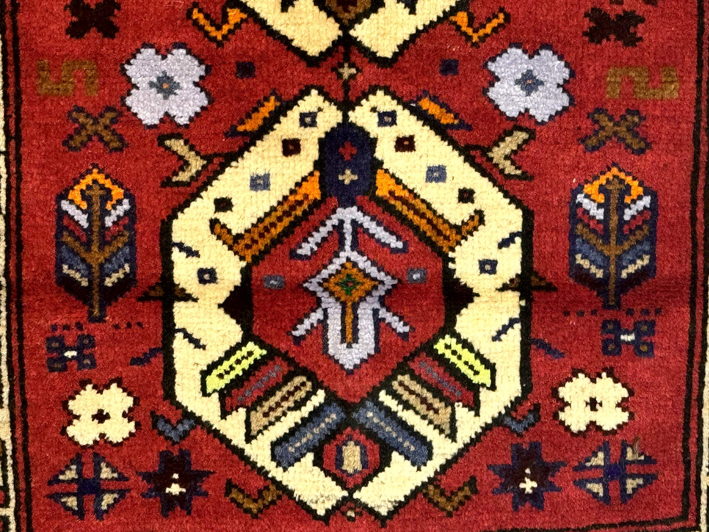Small Persian Tribal Rug, Red and Ivory, Baluch Rug - Nuvé