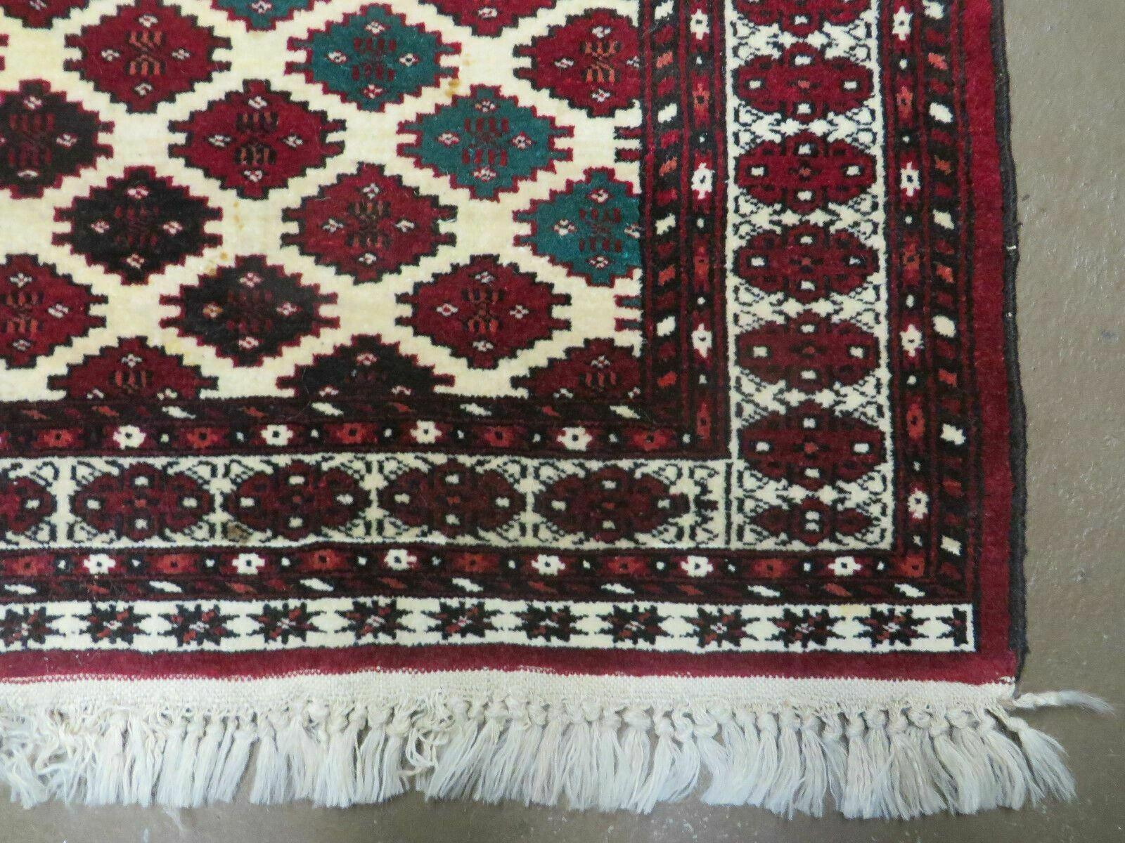 3' X 4' Vintage Handmade Pakistan Bokhara Turkoman Balouch Wool Rug Mat Nice - Nuvé