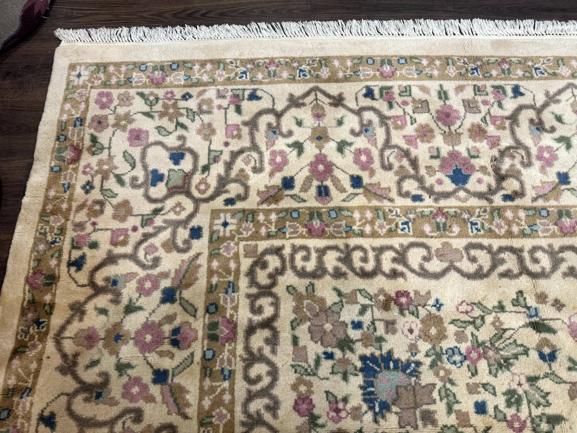 Indo Persian Rug 12x15, Palace Sized Carpet, Oversized Wool Handmade Rug, Kerman Rug, Semi Open Field, Pande Cameron Rug, Beige - Nuvé