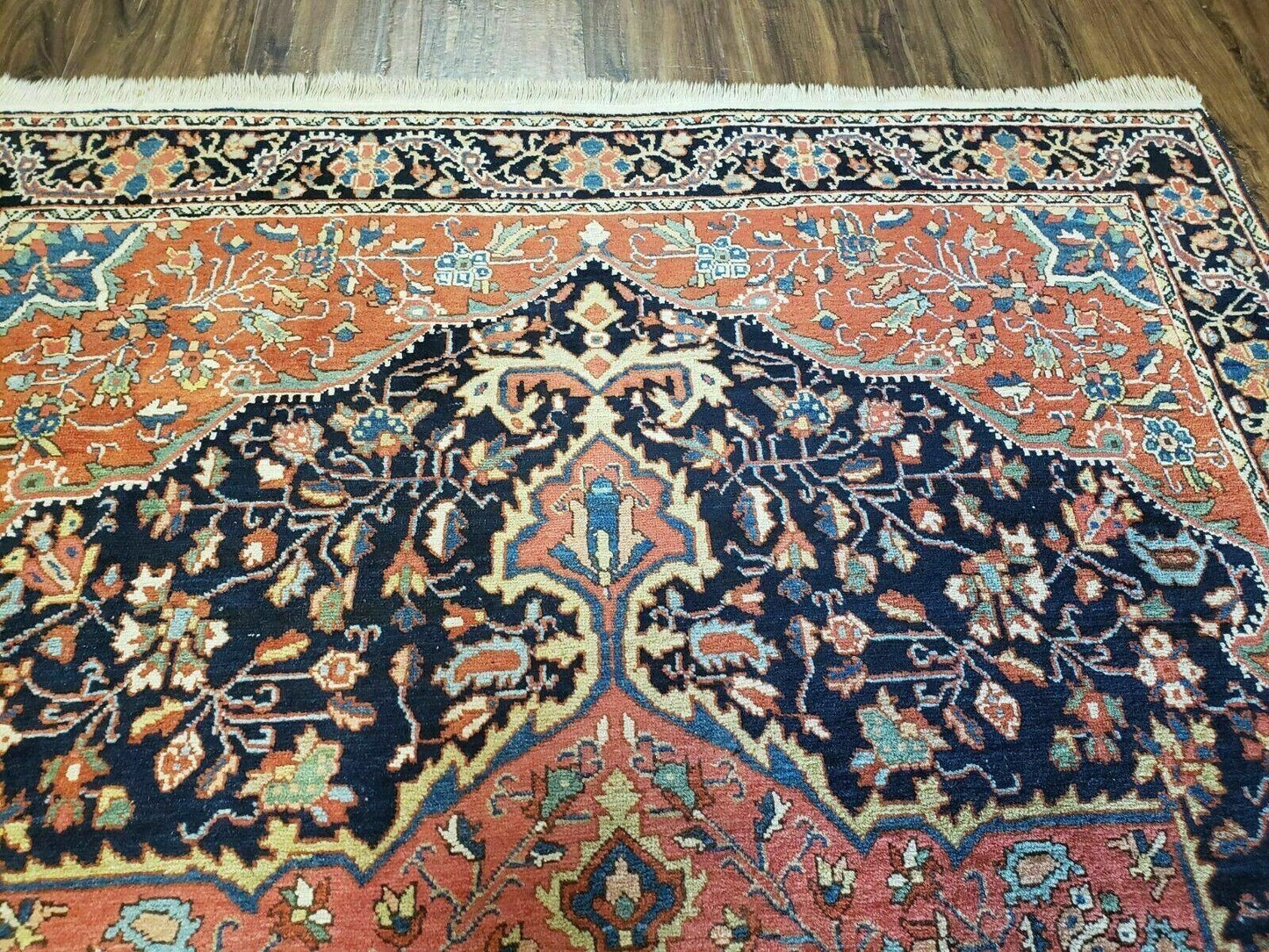 4.5' X 6.5' Handmade Antique Fine Indian Wool Rug Carpet Red - Nuvé