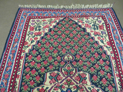 4' X 6' Vintage Handmade Turkish Flat weave Rug Tribal - Nuvé