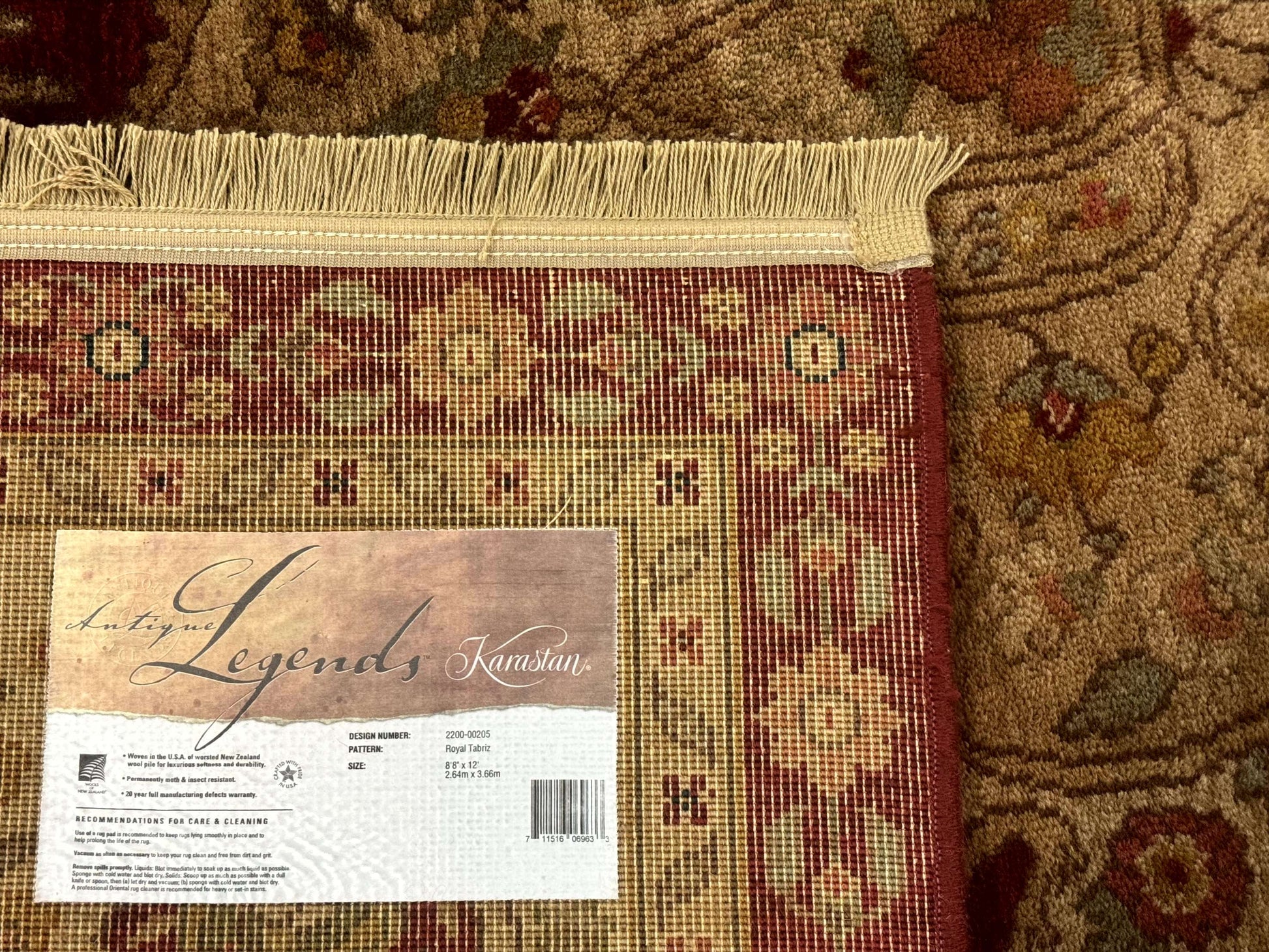 Karastan Rug 8.8 x 12, Antique Legends Royal Tabriz, Wool Pile, Vintage, Rare - Nuvé