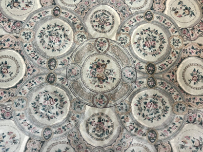 Pak Persian Rug 9x12, Wool with Silk Highlights, European Design, Floral, Green - Nuvé