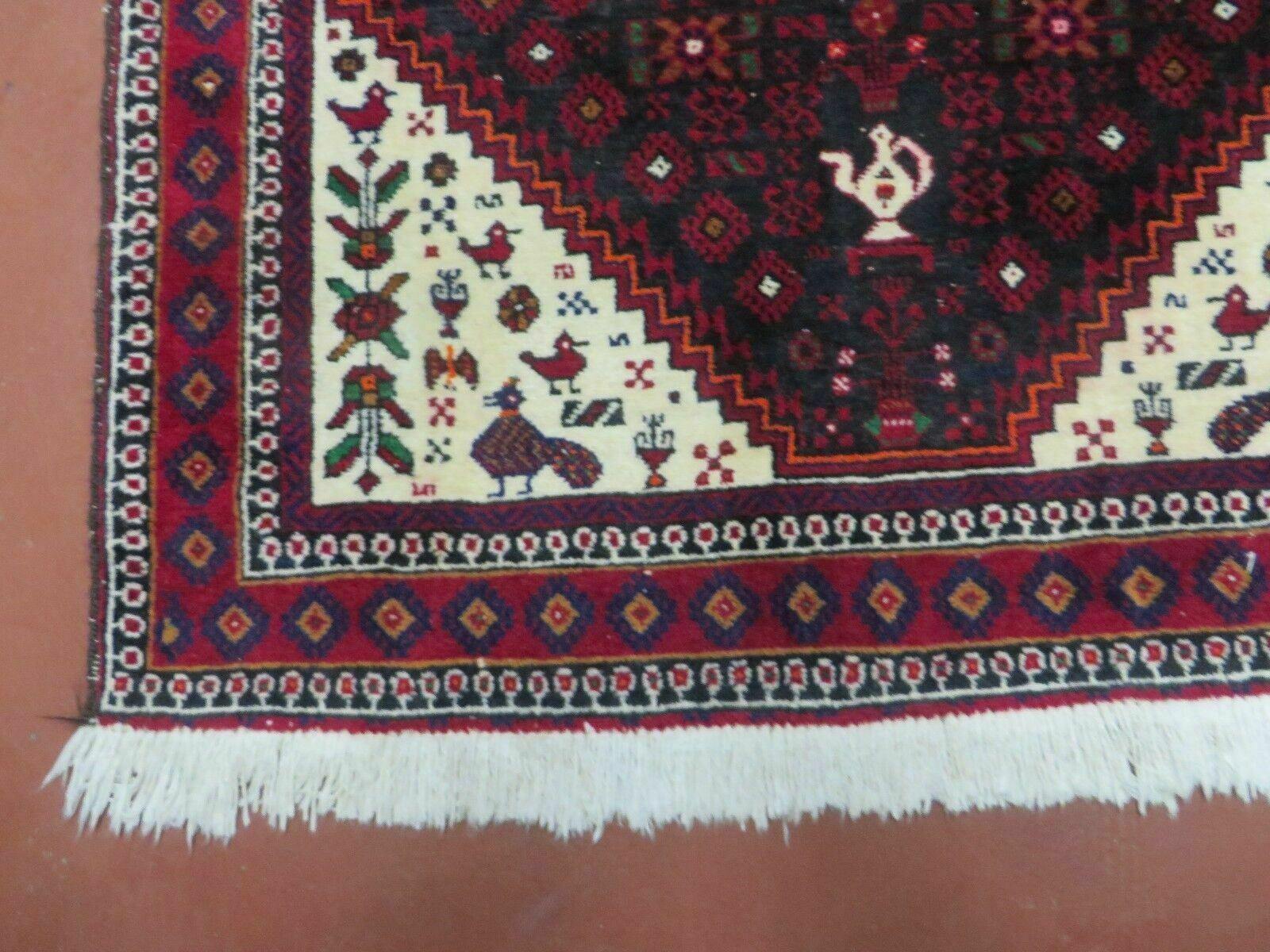 4' X 7' Vintage Handmade Indian Jaipur Rug Bird Carpet - Nuvé