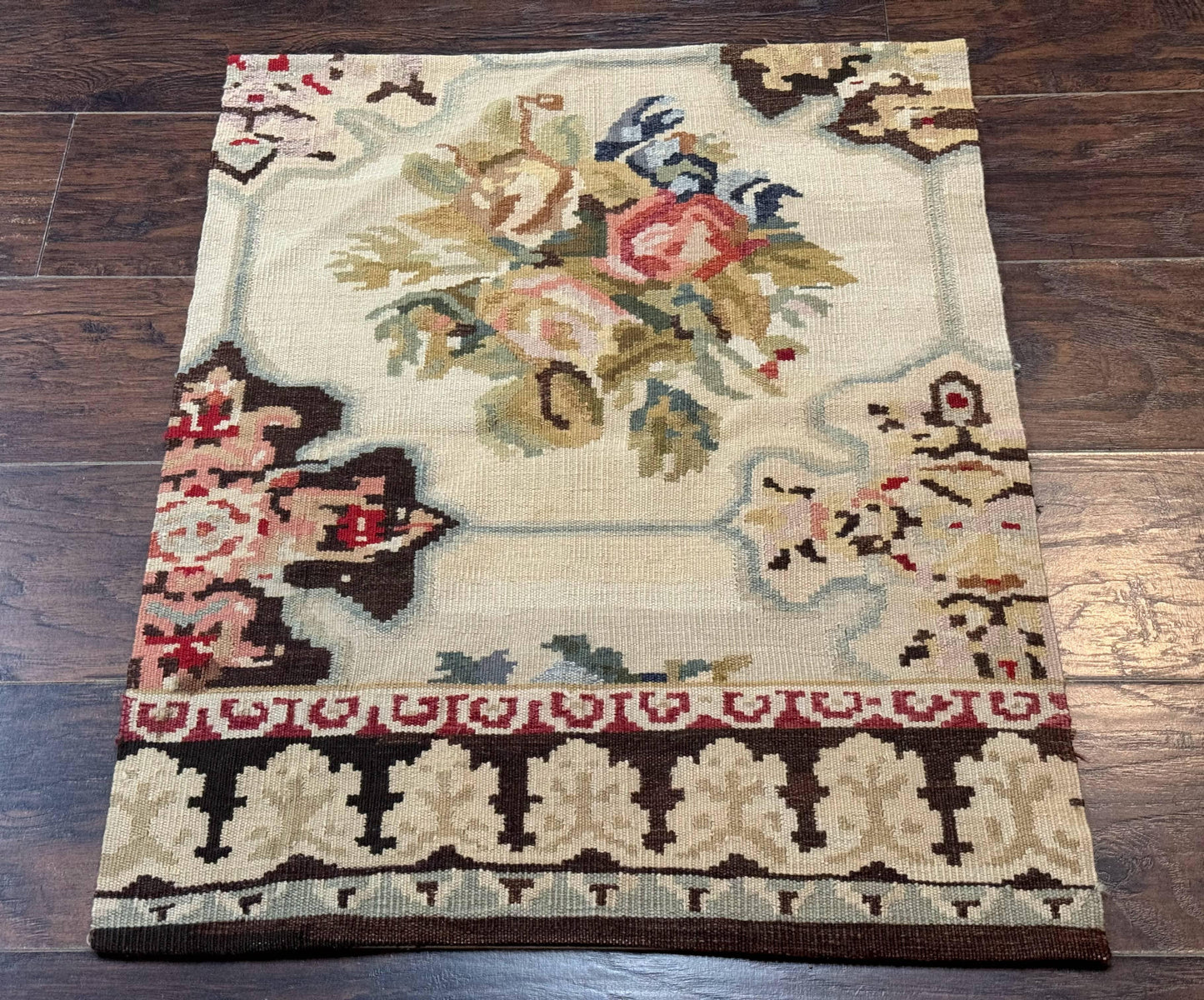 Antique Bessarabian Flatweave Kilim Rug 2x3, Sampler Rug 2 x 3 ft, Small Flatweave, Wool Handmade - Nuvé