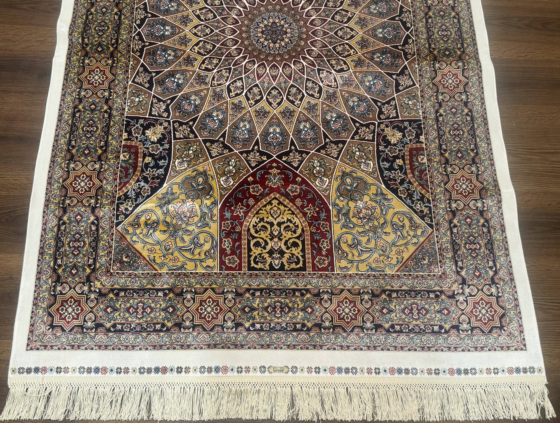 Turkish Silk Rug 4x6, Dome Design, Memluk Carpet, Bamboo Silk, New - Nuvé