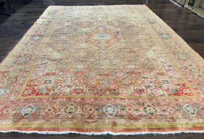 Antique Persian Tabriz Khoy Rug 8x10, Handmade Wool Carpet, Light Green Beige, Vintage Rug for Modern Home - Nuvé