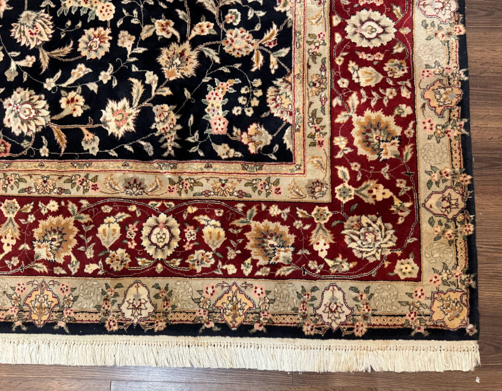 Sino Persian Rug 8x10, Black and Red, Floral Allover - Nuvé