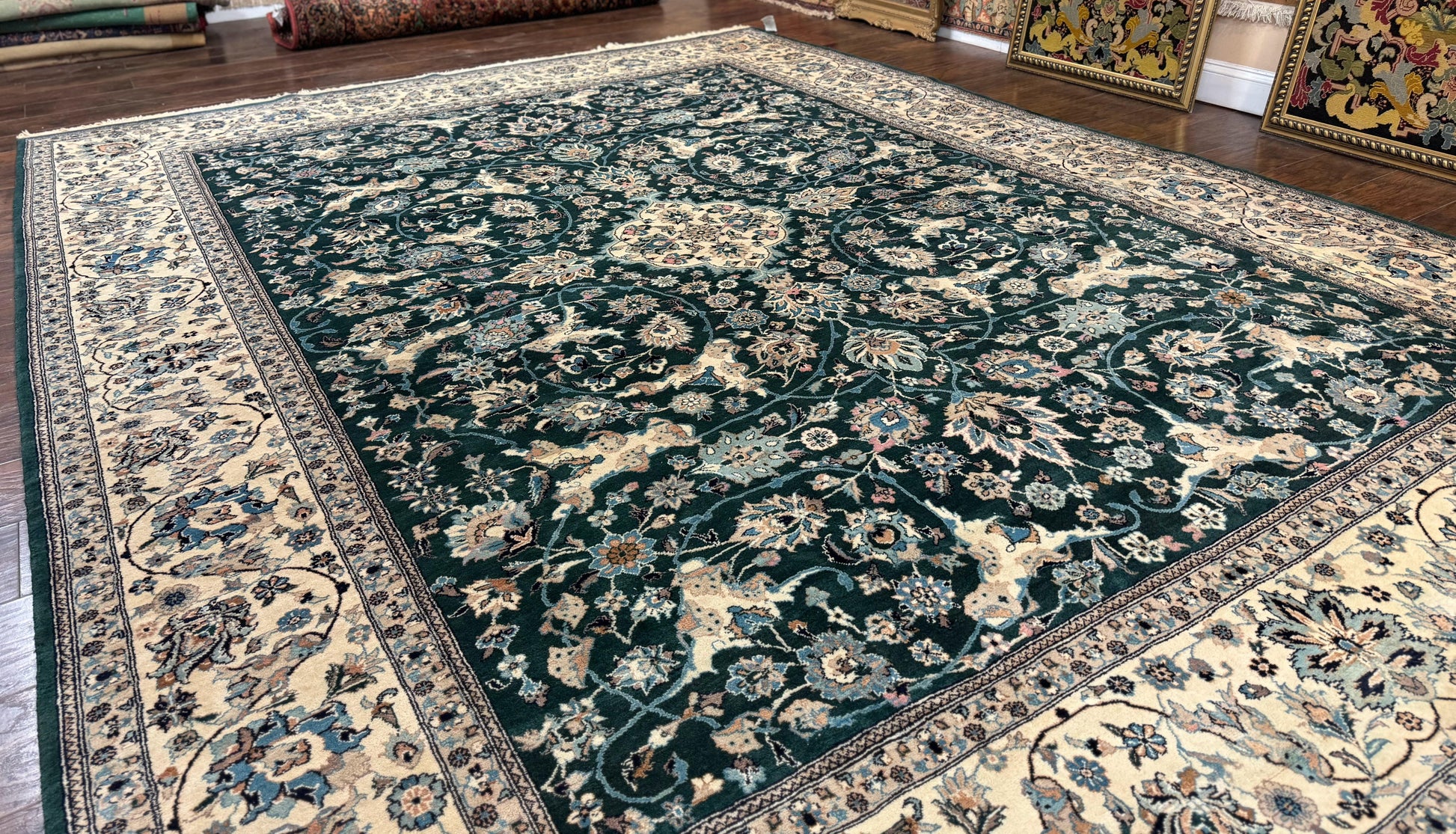 Pak Persian Rug 9x12, Dark Green, Floral Allover - Nuvé
