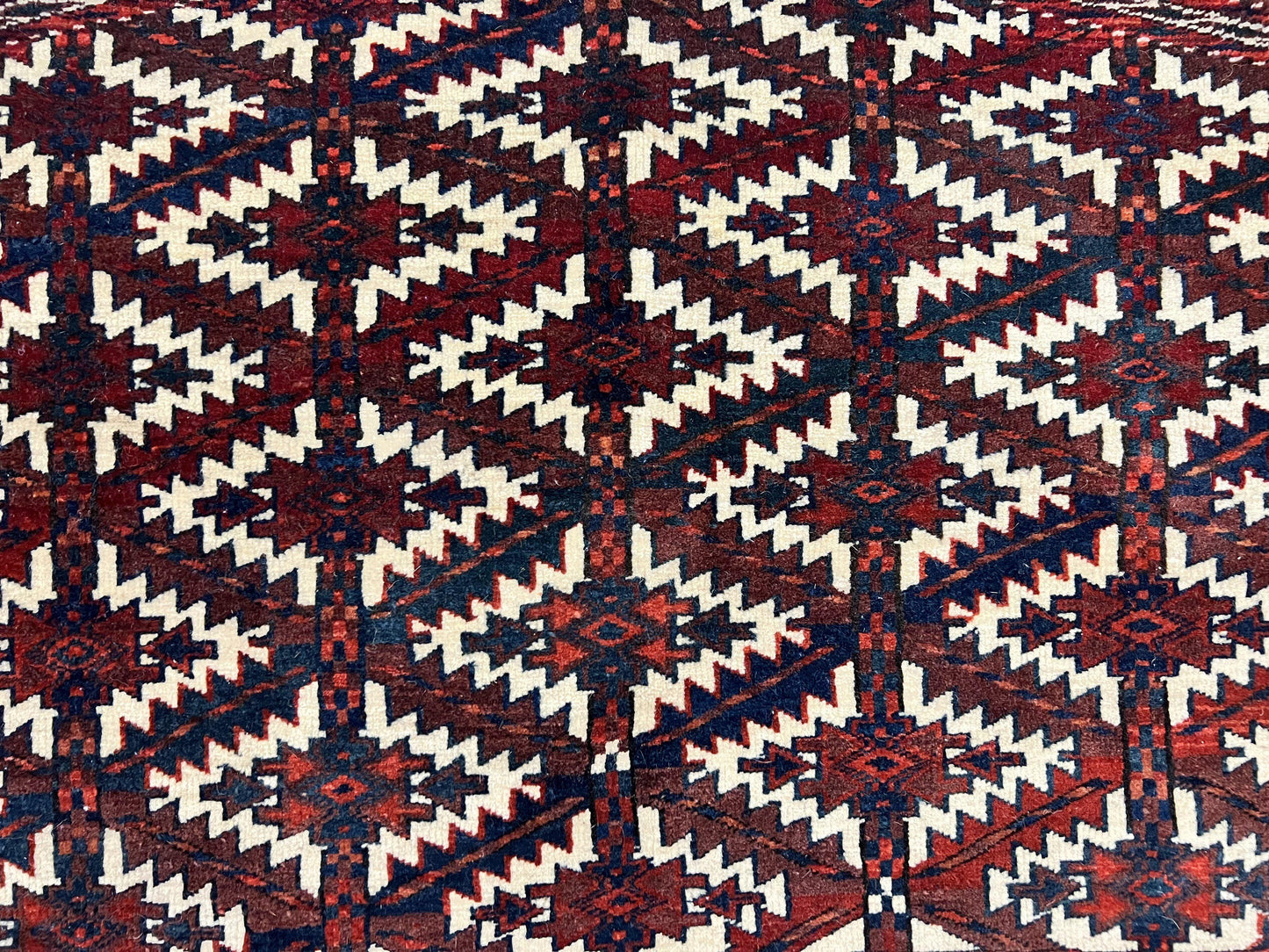 Antique Turkoman Camel Trapping, Turkoman Asmalyk, Red Black Ivory, Handmade, Hand Knotted Tribal Collectible Rug, Rare - Nuvé