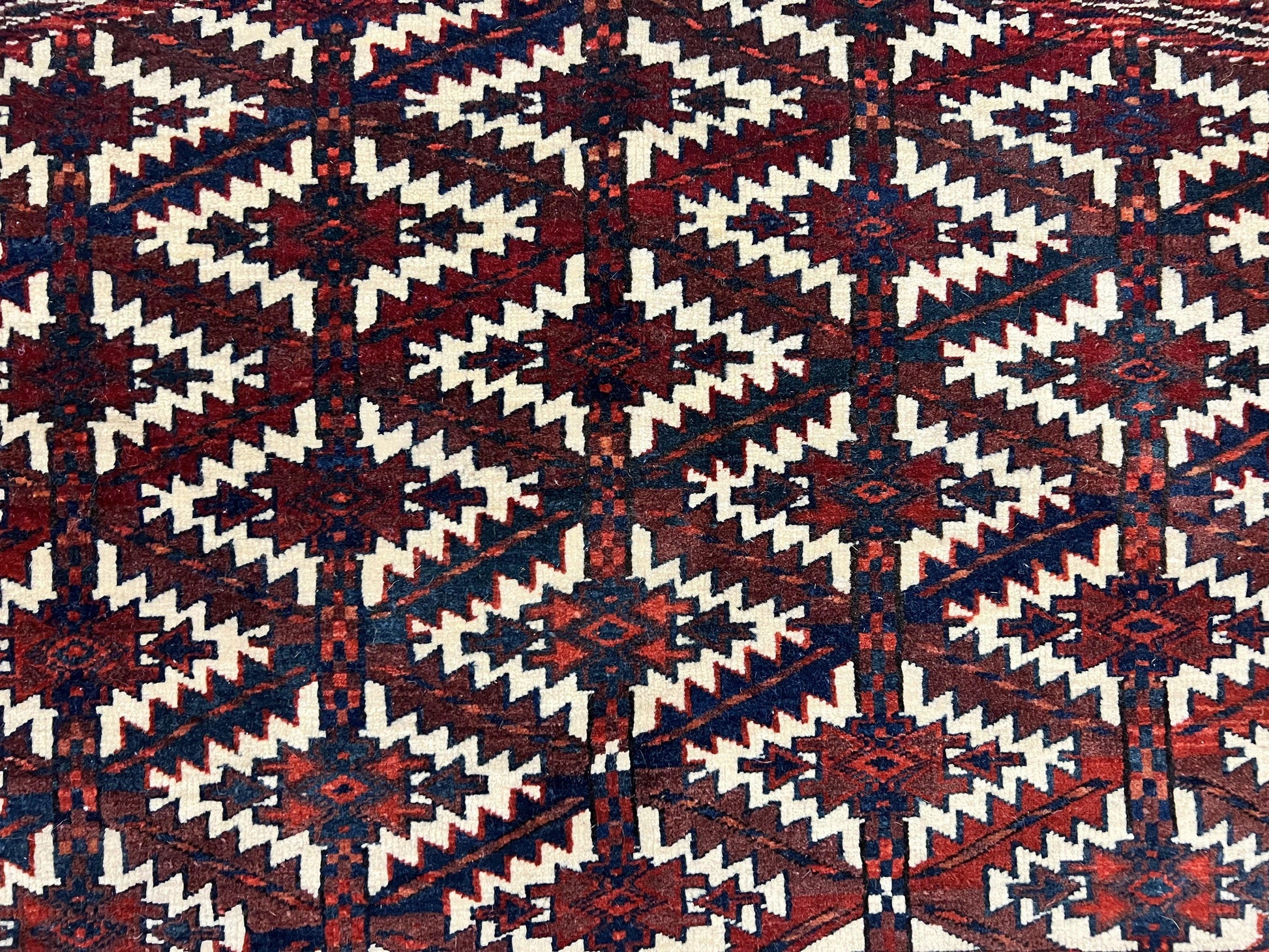 Antique Turkoman Camel Trapping, Turkoman Asmalyk, Red Black Ivory, Handmade, Hand Knotted Tribal Collectible Rug, Rare - Nuvé