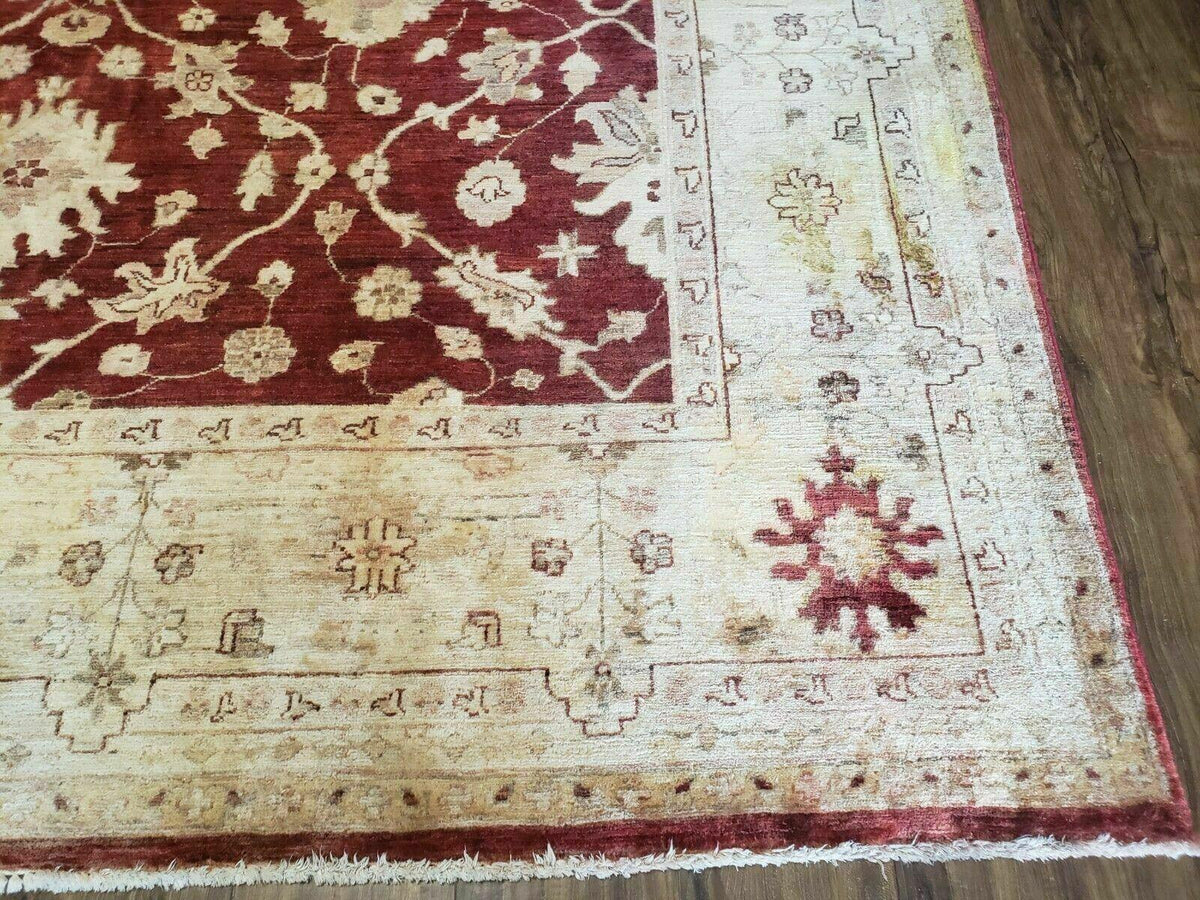 8' X 10' Handmade Peshawar Floral Oriental Wool Rug Hand Knotted Carpet Nice