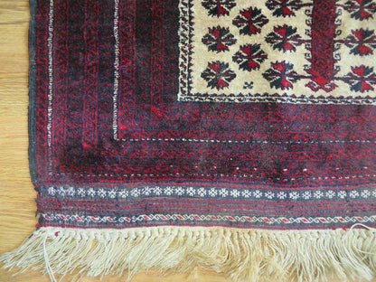 3' X 5' Handmade Fine Knotted Balouch Turkoman Prayer Silk Wool Rug - Nuvé