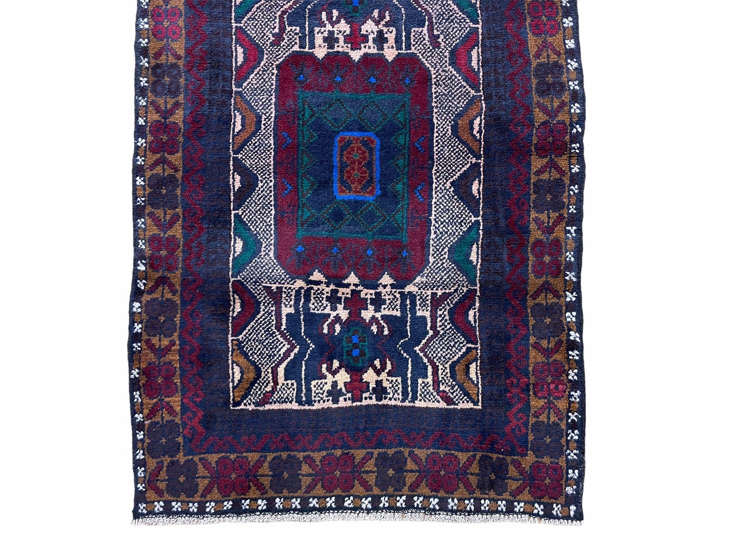 3 X 5 Vintage Handmade Tribal Wool Rug Balouchi Rug Afghan Rug Red Beige Nice - Nuvé