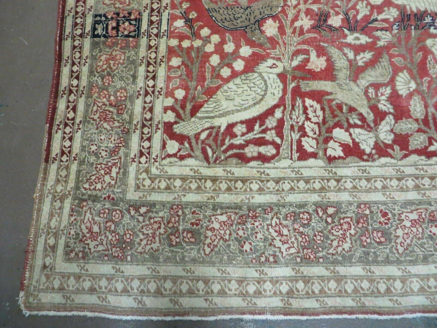 4' X 6' Antique Handmade Turkish Tree Of Life Oriental Wool Rug Birds Red - Nuvé