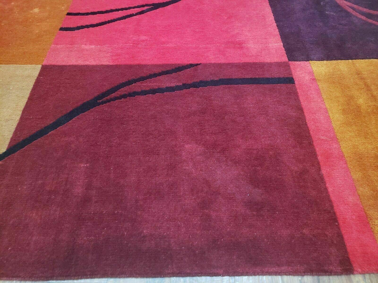 8' X 10' Tibetan Nepal Art Deco Hand Knotted Wool Rug Modern Contemporary Nice - Nuvé