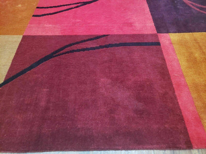 8' X 10' Tibetan Nepal Art Deco Hand Knotted Wool Rug Modern Contemporary Nice - Nuvé