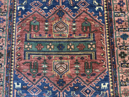 Persian Tribal Heriz Design Rug 6x9, Pottery Barn Rug, Hand Knotted Wool Vintage Rug - Nuvé