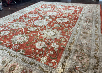 Pakistani Peshawar Rug 10x13, Burnt Orange, Large Handmade Wool Carpet - Nuvé