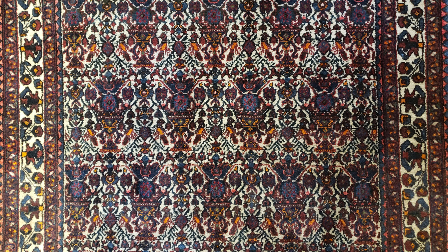 3.6 x 5 Hand-Knotted Vase Rug Floral Turkish Tribal Village Weaving Zagros Vintage Carpet Home Office Wool Area Rug 3x5 Persian Rug 4x5 - Nuvé
