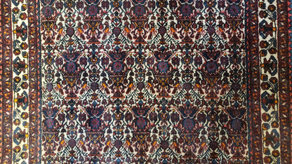 3.6 x 5 Hand-Knotted Vase Rug Floral Turkish Tribal Village Weaving Zagros Vintage Carpet Home Office Wool Area Rug 3x5 Persian Rug 4x5 - Nuvé