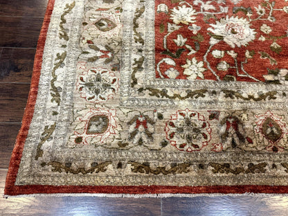 Pakistani Peshawar Rug 10x13, Burnt Orange, Large Handmade Wool Carpet - Nuvé